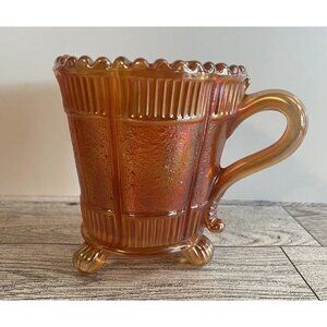 Vintage Sowerby LEA Creamer Carnival Art Glass Iridescent Marigold